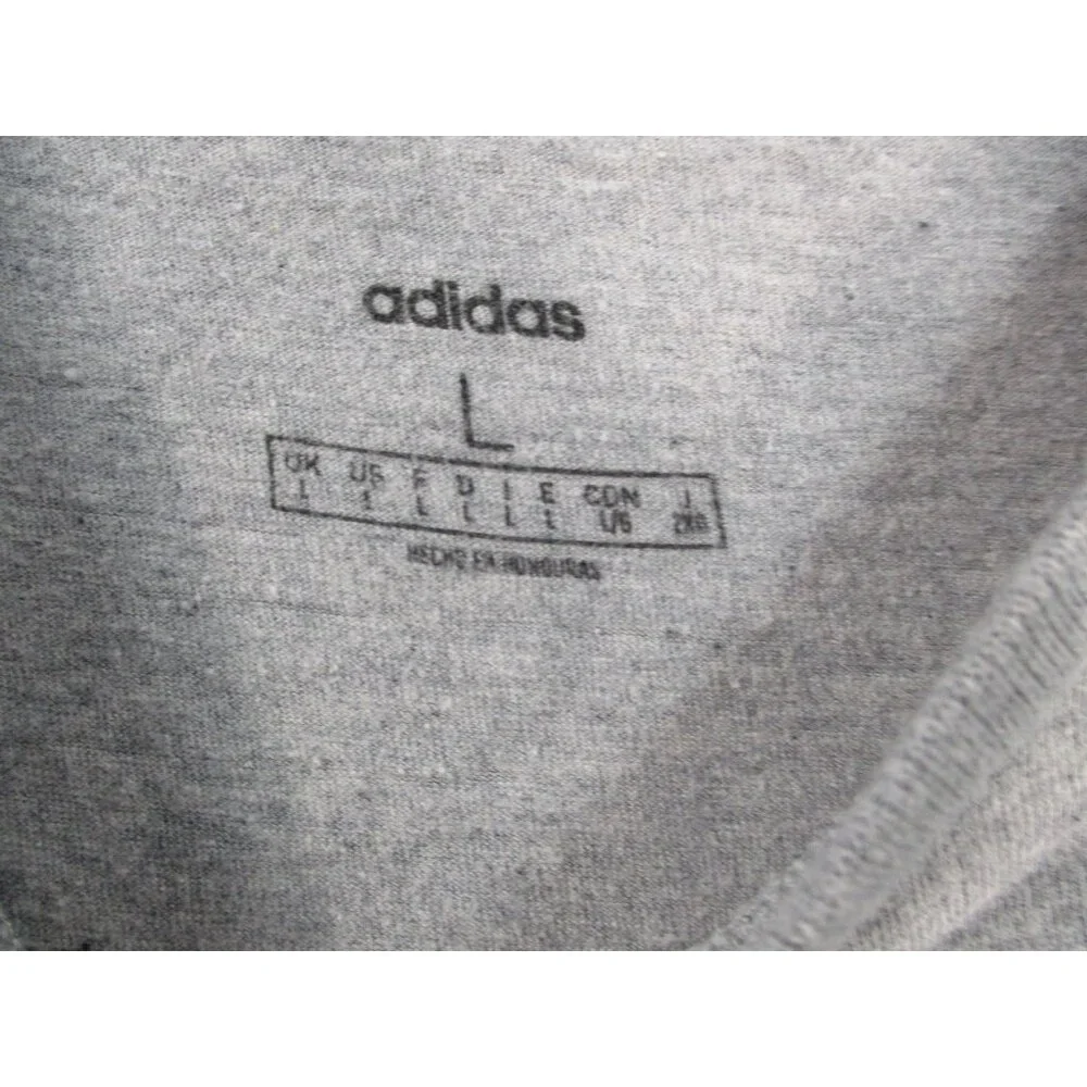 Adidas Mens Gray Graphic Logo T-Shirt Size L‎ Short Sleeve Lightweight Casual